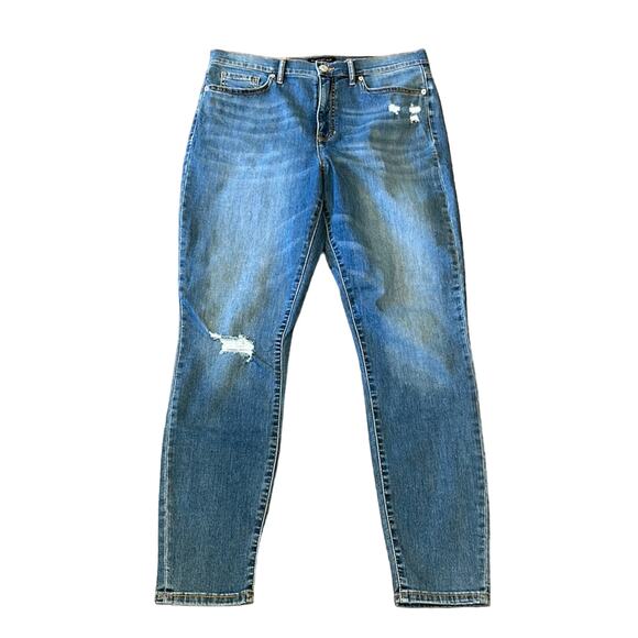 Banana Republic Factory High Rise Distressed Skinny Jeans Size 14/32 - Picture 2 of 8